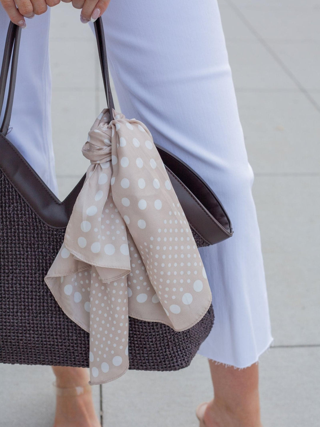 Ombre Polka Dot Satin Square Scarf