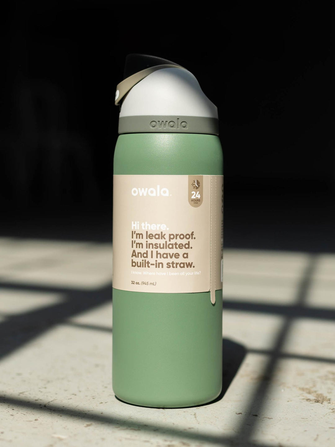 green and blue water bottle
