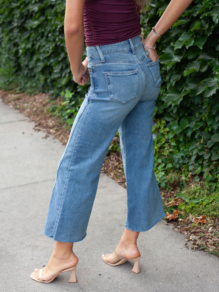 PAIGE Explorer Anessa Twisted Outseam Raw Hem Denim