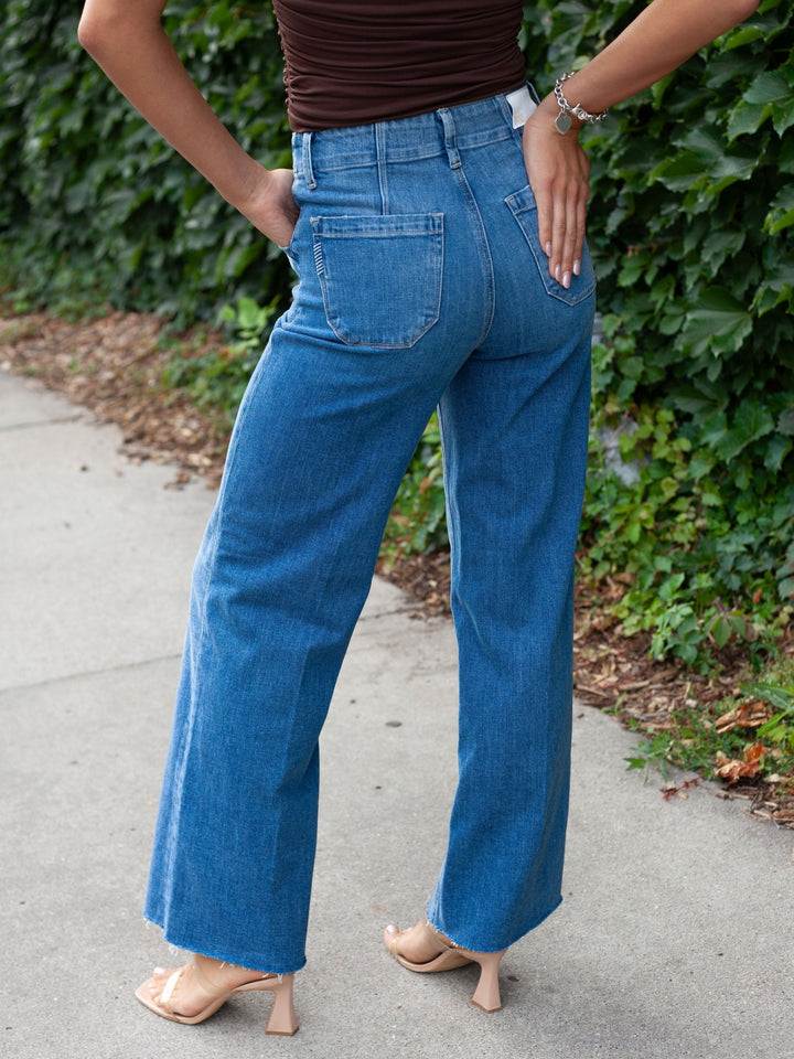 PAIGE Viva Anessa 31" Utility Raw Hem Wide Leg Jean