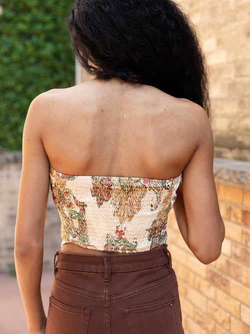 creamy satin bandana tube top
