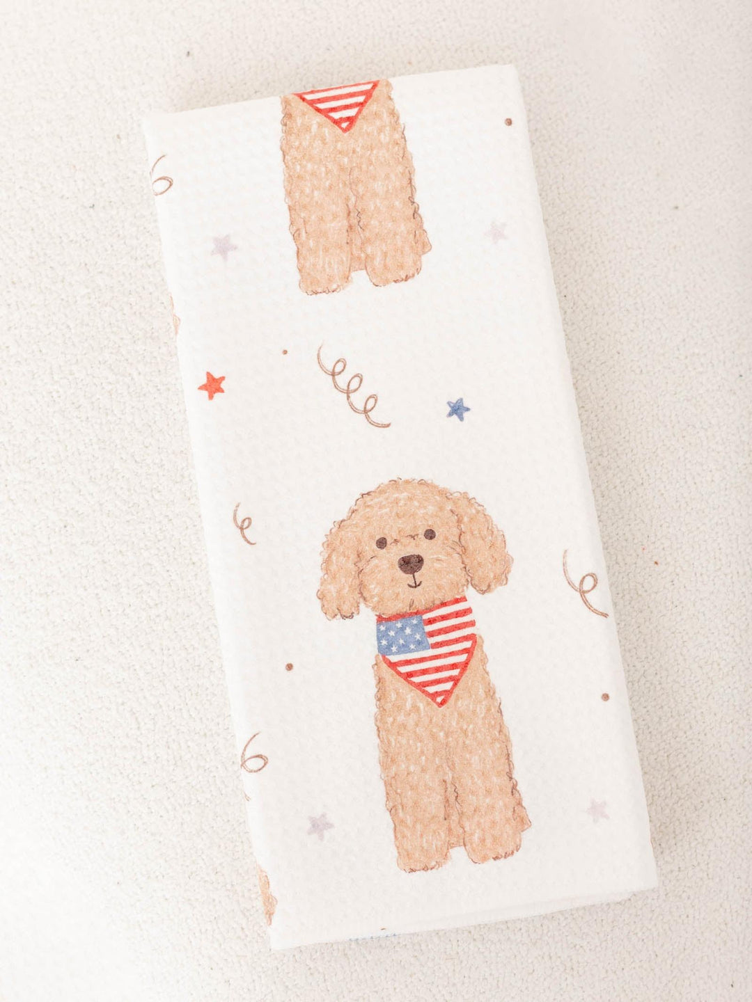 patriotic dog dishtowel