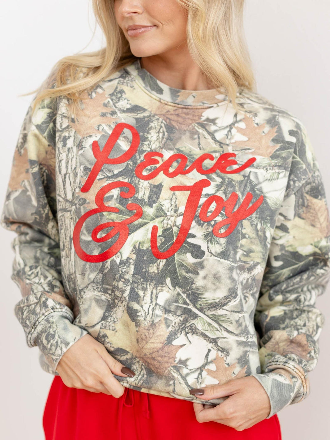 camo printed christmas sweatshirt