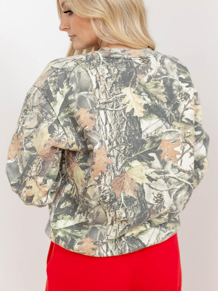camo printed christmas sweatshirt