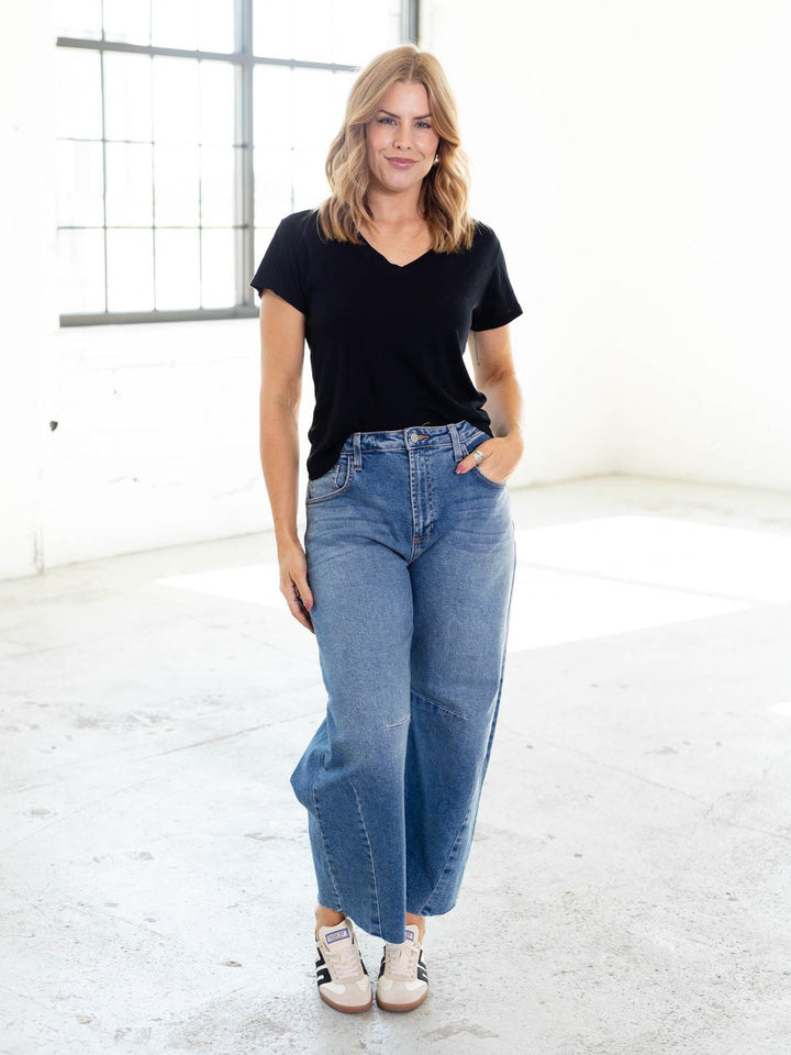 black vneck tee