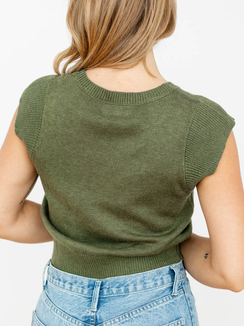 light olive boxy sweater top