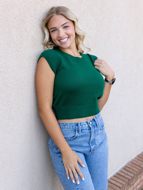 bright green cap sleeve top