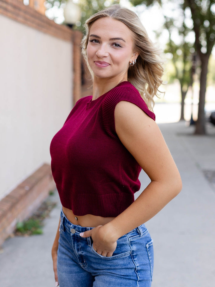 garnet cap sleeve top