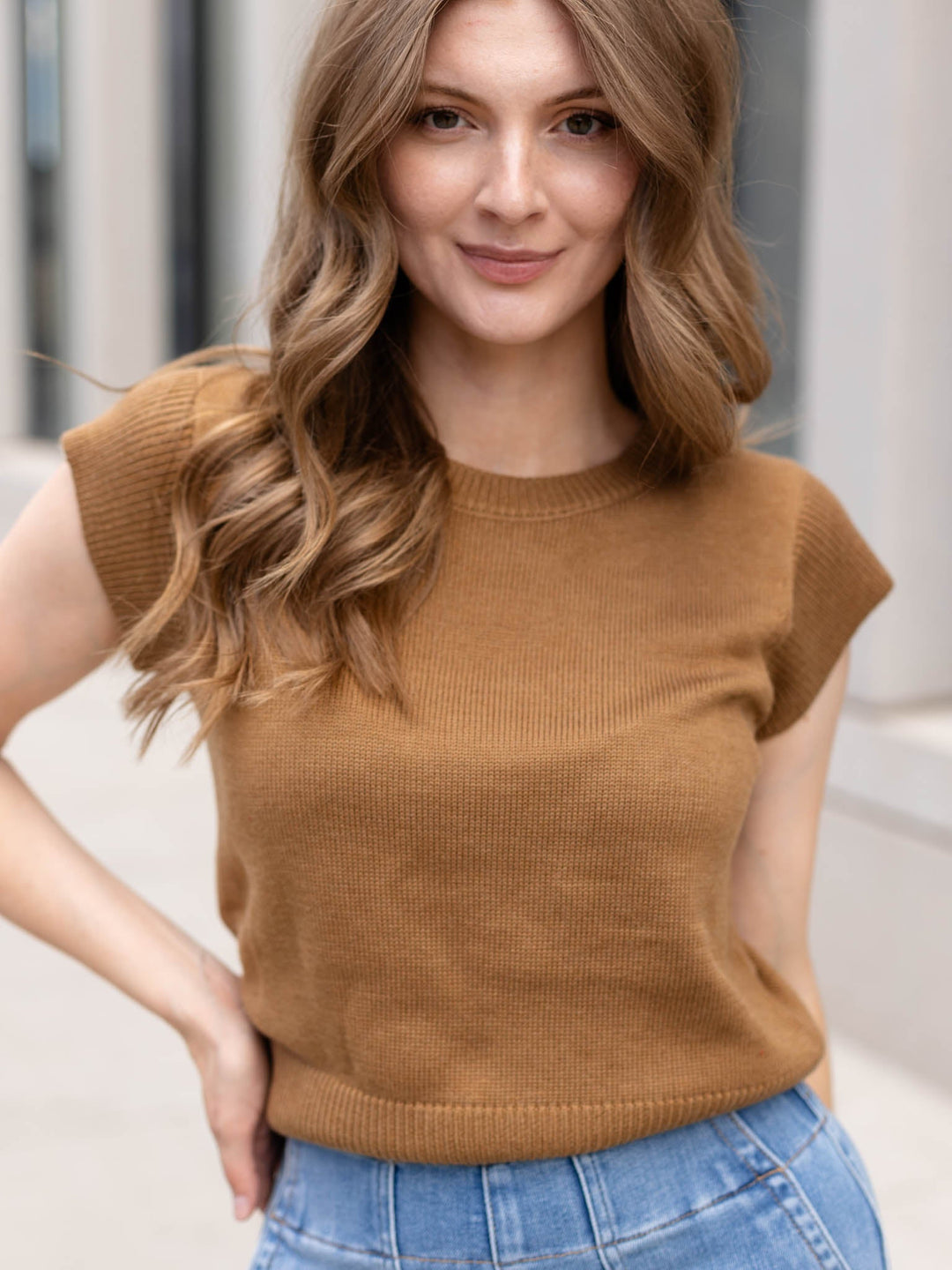 PINCH Cap Sleeve Knitted Top