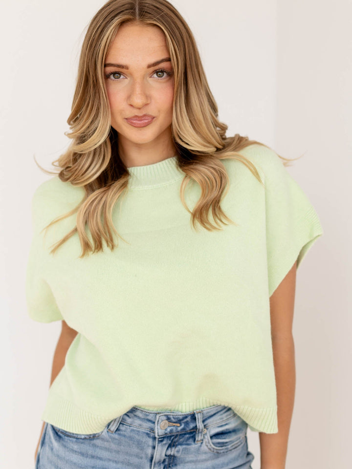 sage green boxy sweater