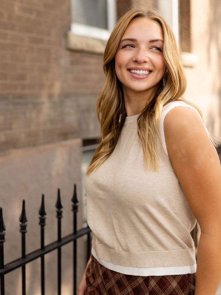 PINCH Double Layered Sleeveless Knit Top