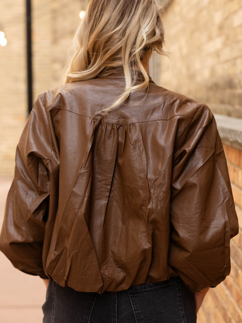 PINCH Faux Leather Bomber Jacket