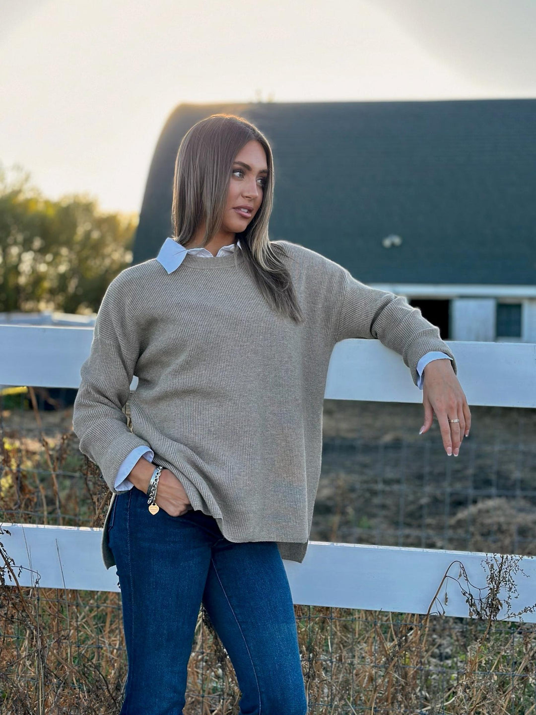 PINCH Oversized Ribbed Knit Sweater
