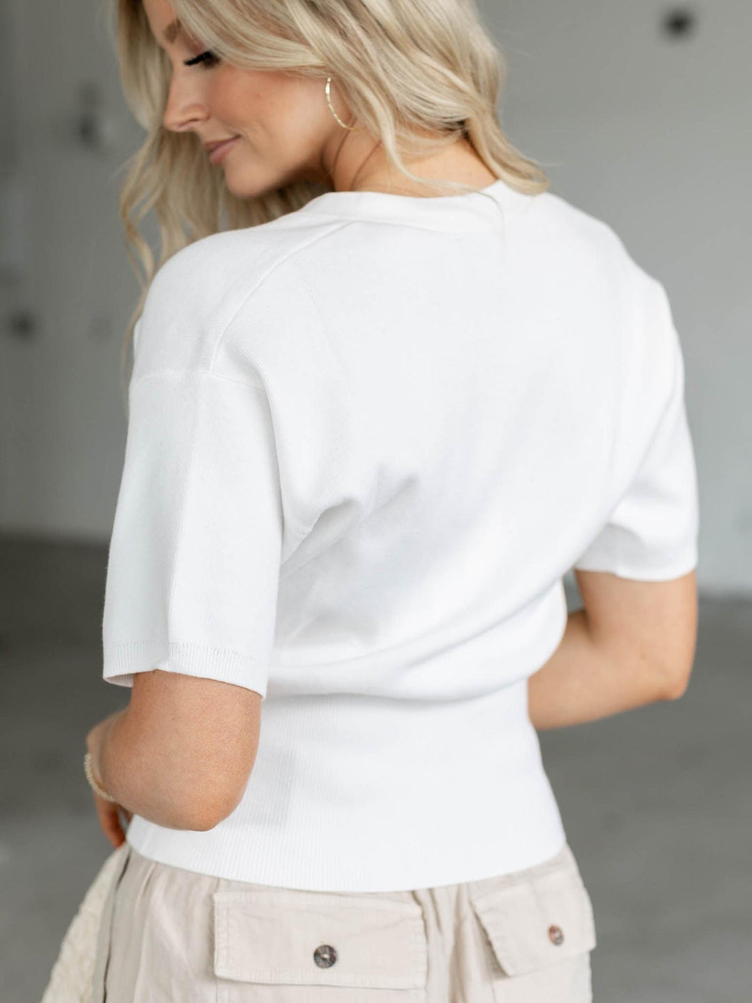 short sleeve button up cardigan