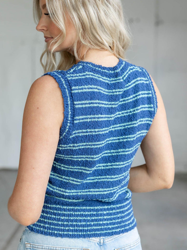 textured knit sweater vest