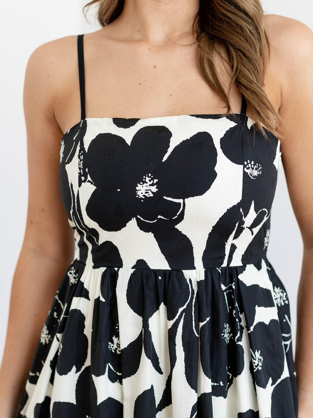 black and white floral maxi dress