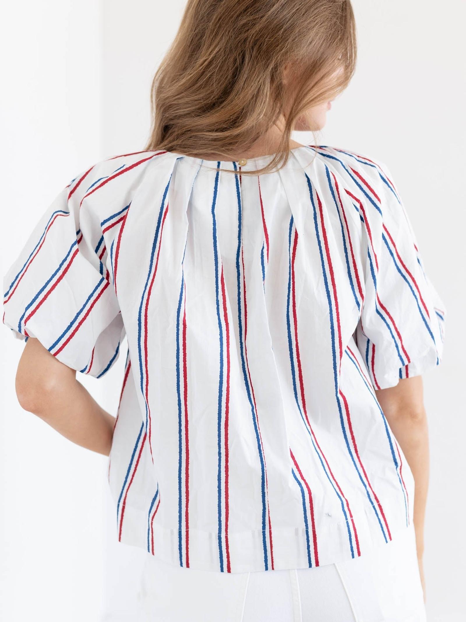 PINCH Stripe Blouse Top | Balloon Sleeves | Leela & Lavender