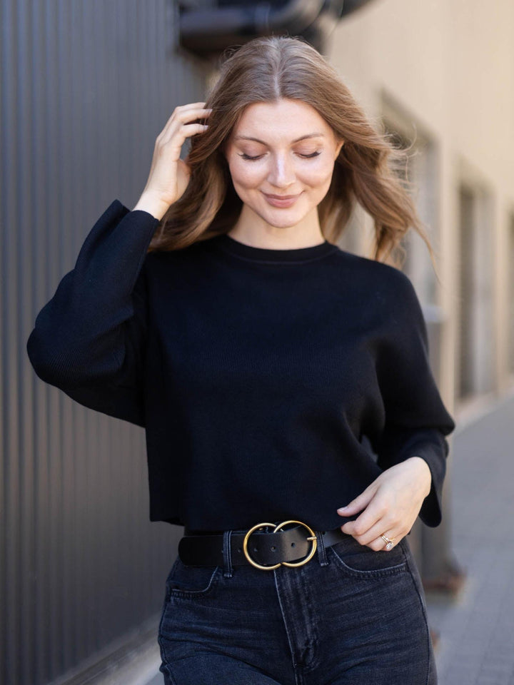 PINCH Wide Sleeve Gathered Back Sweater