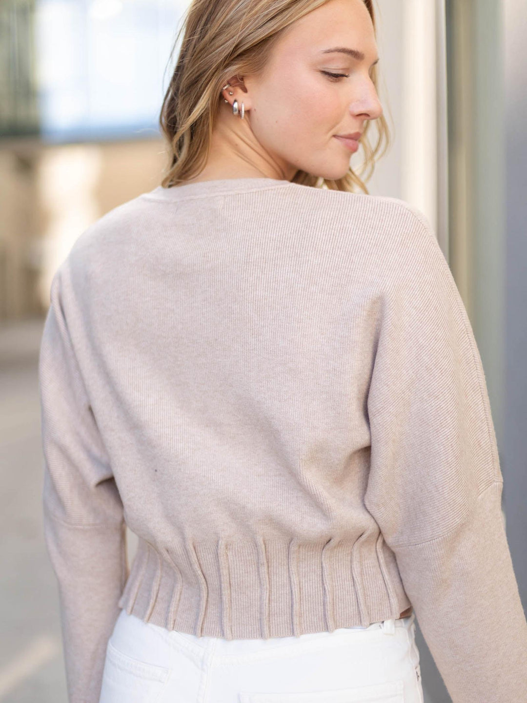 PINCH Wide Sleeve Gathered Back Sweater
