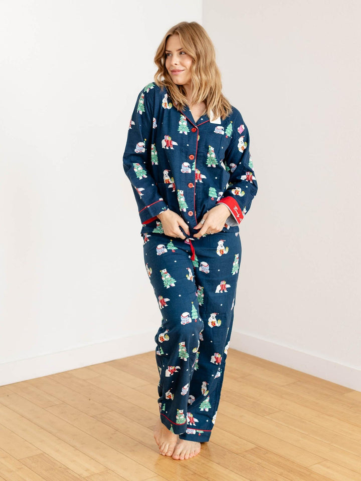 PJ Salvage Polar Bears Flannel Set