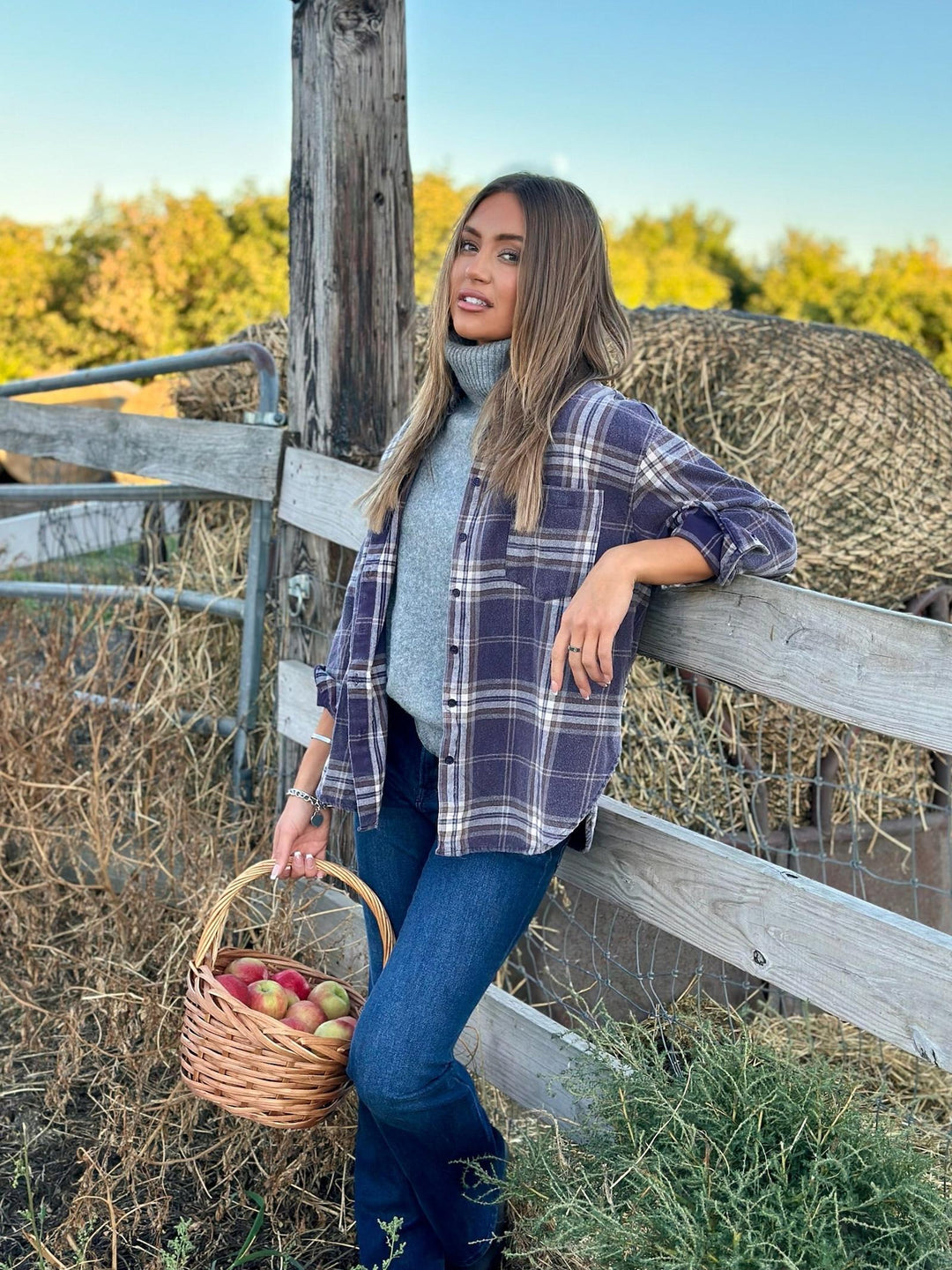 Plaid Boxy Button Down Collared Shirt