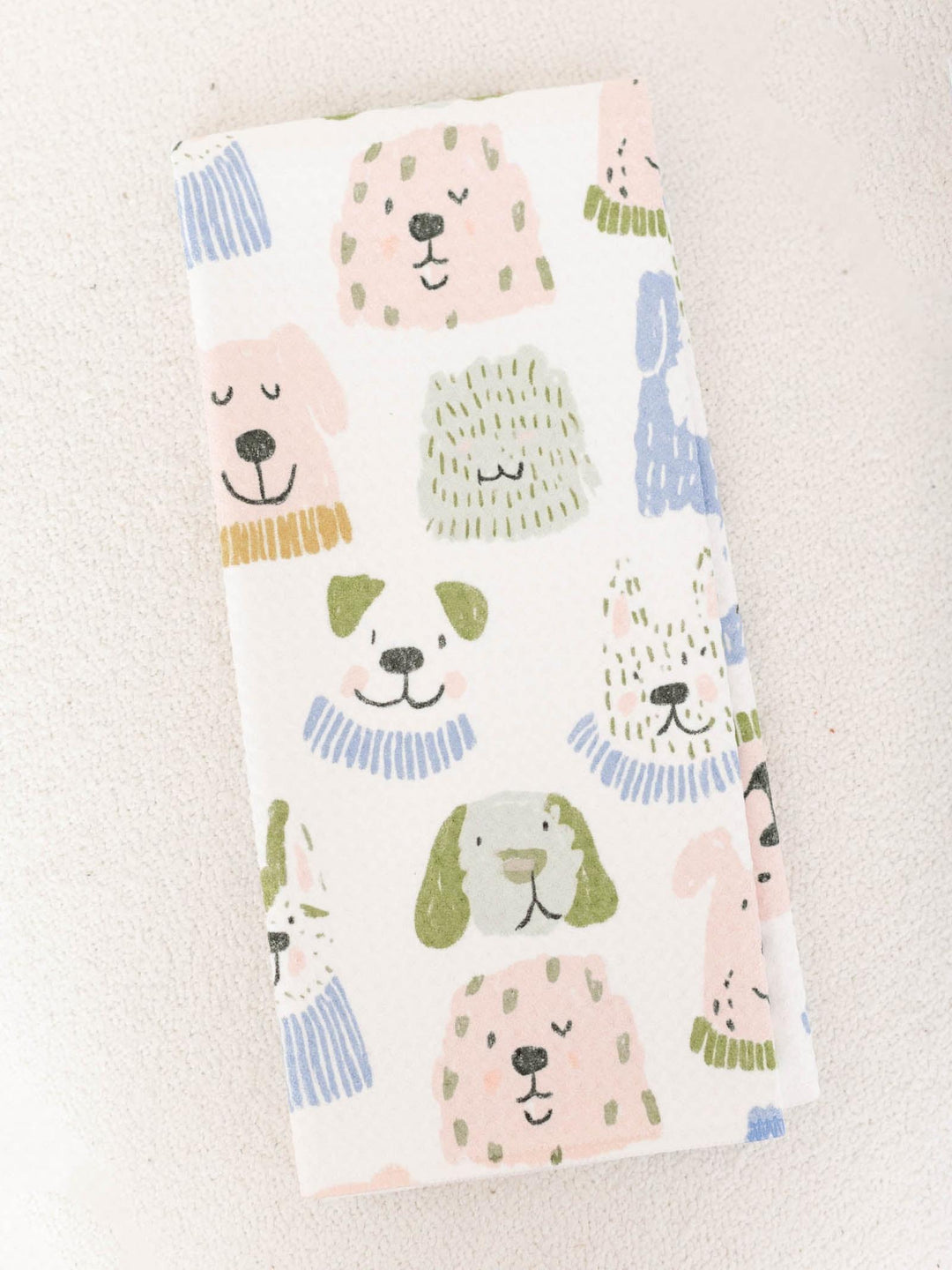 playful dog dishtowel