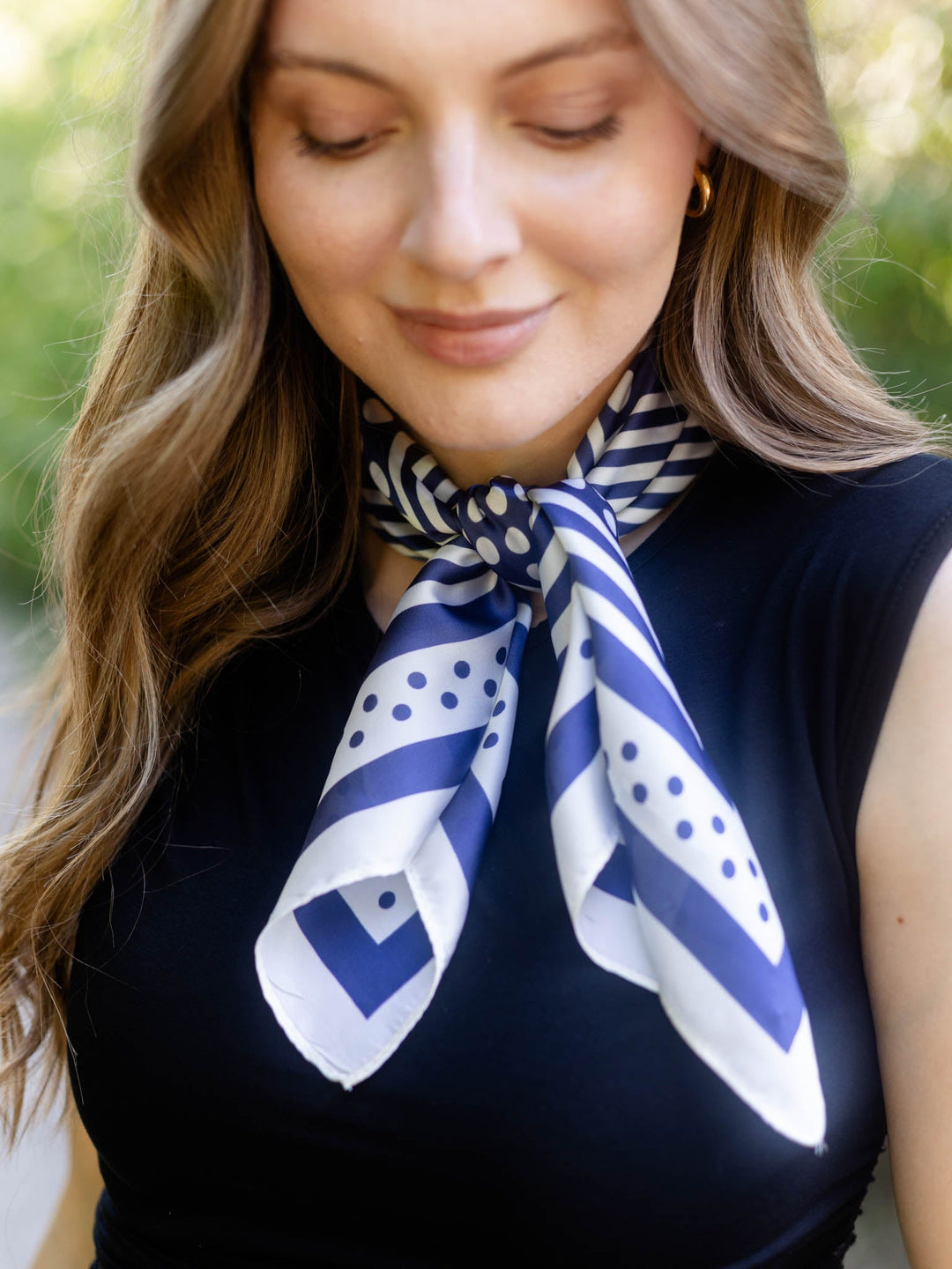 Polka Dot Concentric Square Printed Scarf