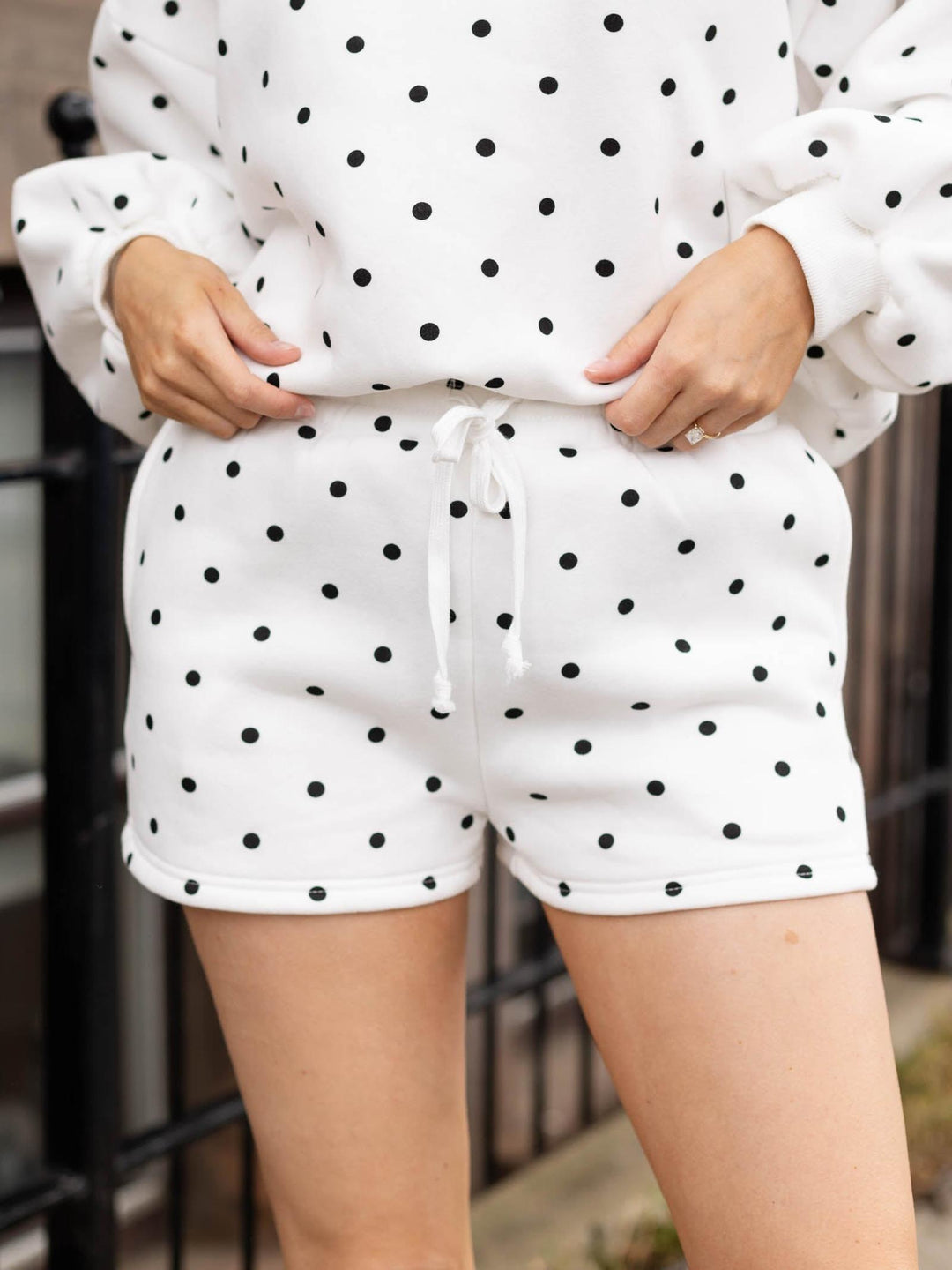Polka Dot Fleece Shorts