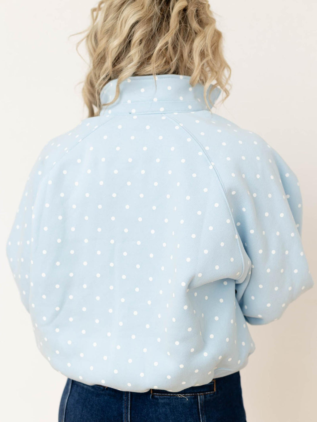 snap button mock neck sweatshirt
