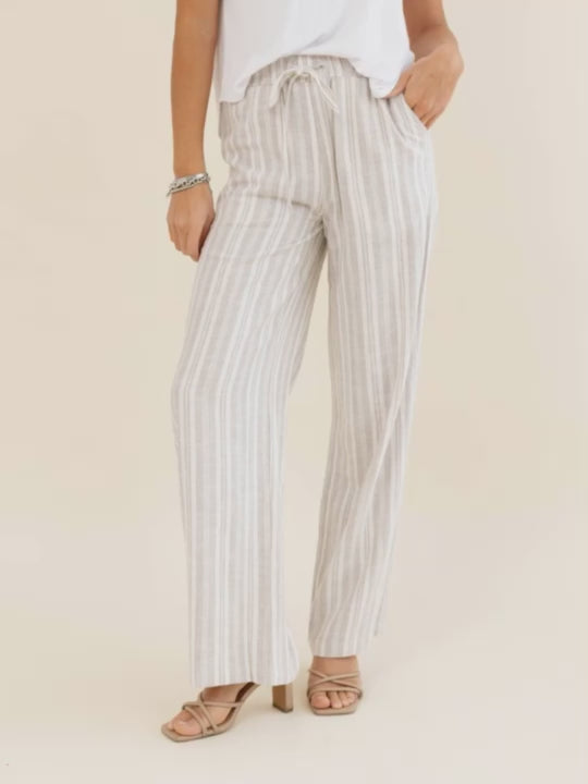 striped linen pants