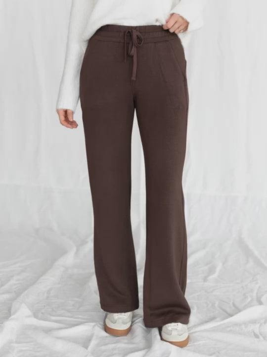 brown straight leg lounge pant