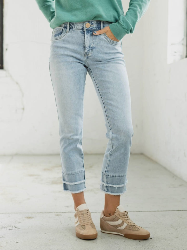 ruffle bottom jean