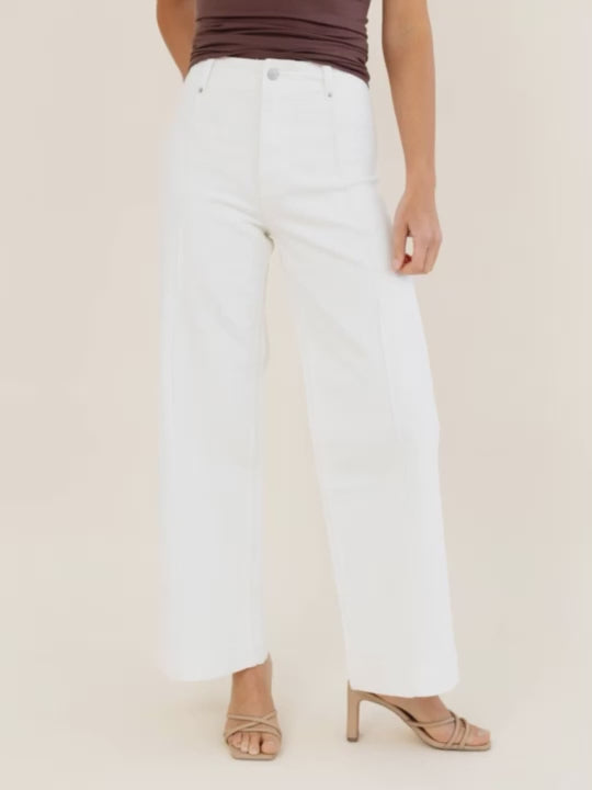 high rise white pant