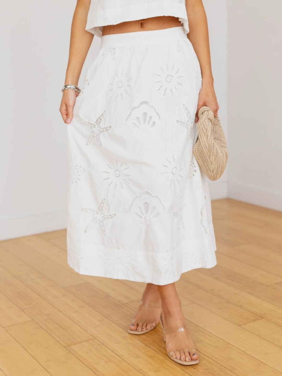 white eyelet skirt