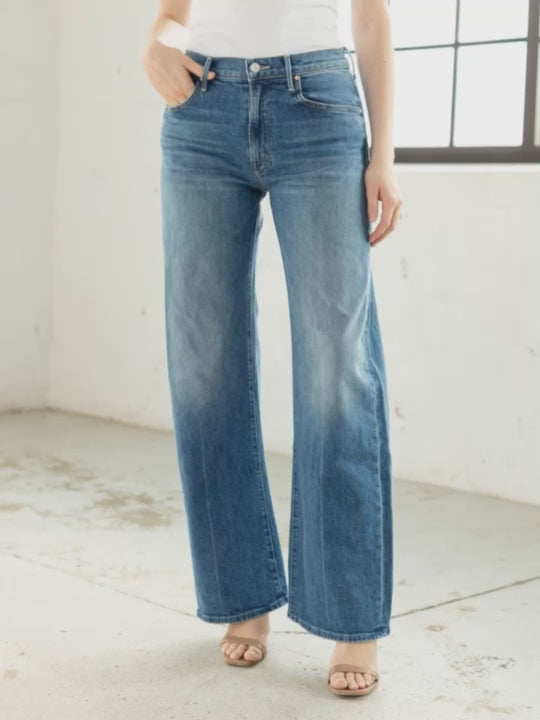 straight leg medium wash jean