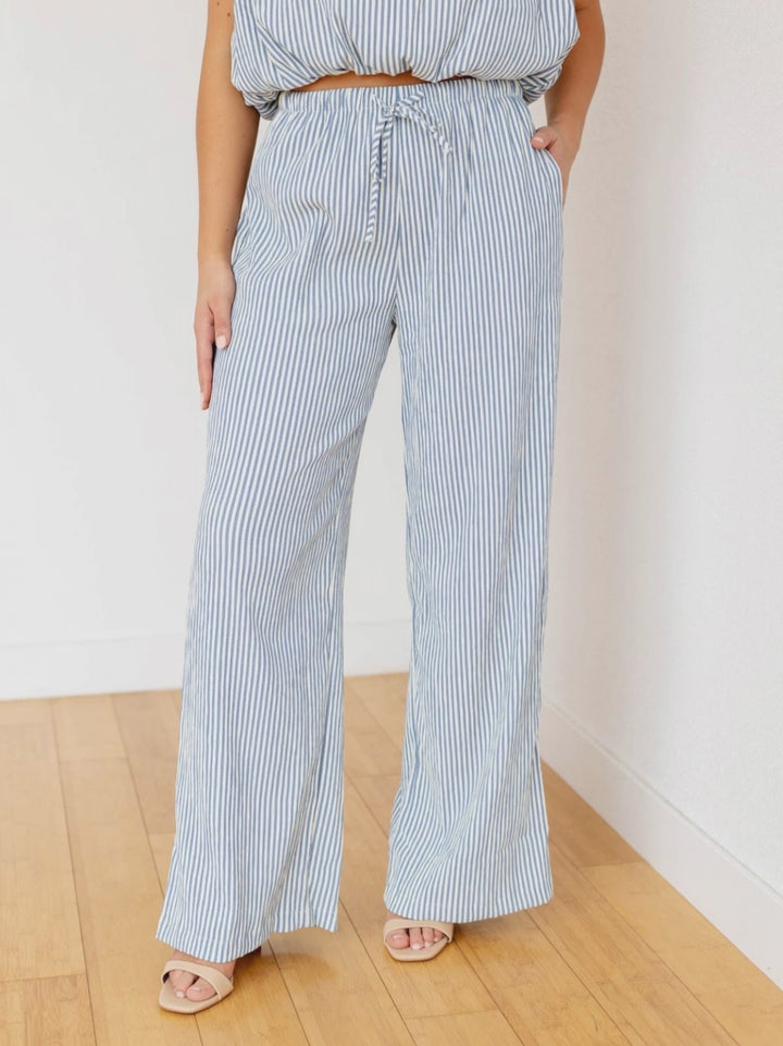 stripe wide leg pants