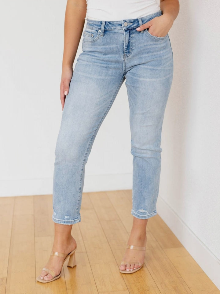 light wash ankle denim