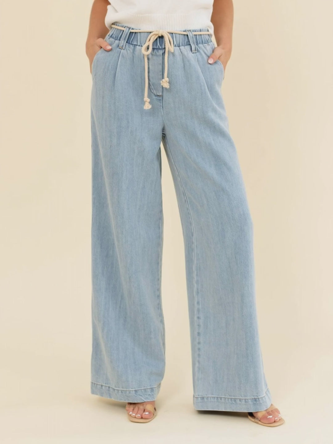 Democracy Light Blue Leisure Skyrise Chambray Pant