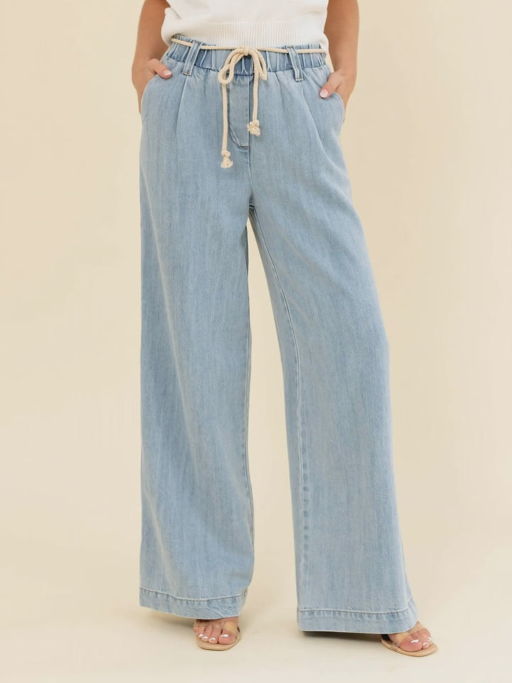 Democracy Light Blue Leisure Skyrise Chambray Pant