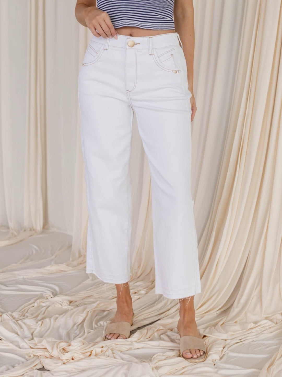 white ankle denim