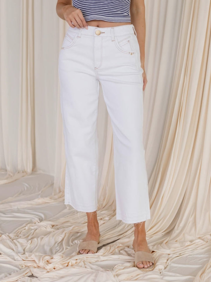 white ankle denim