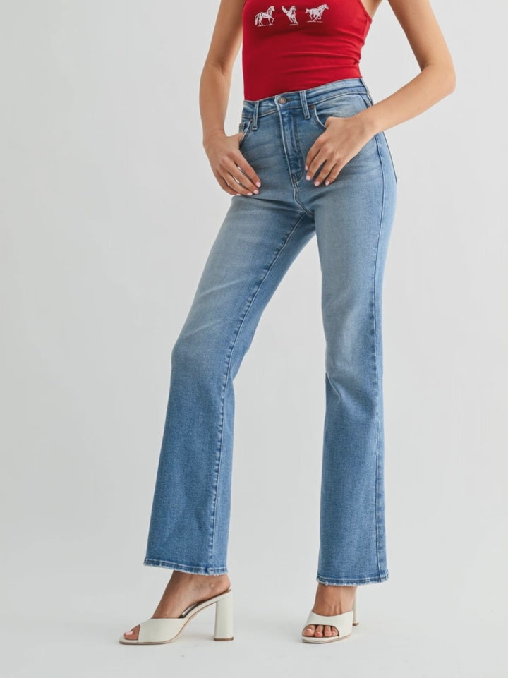 flared denim jeans