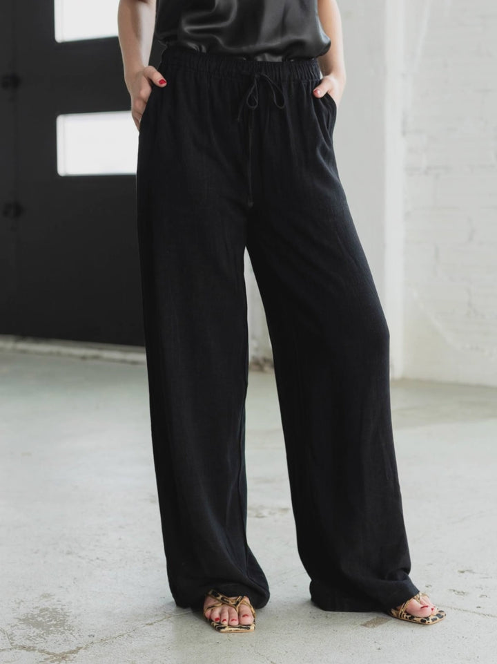 black linen pant