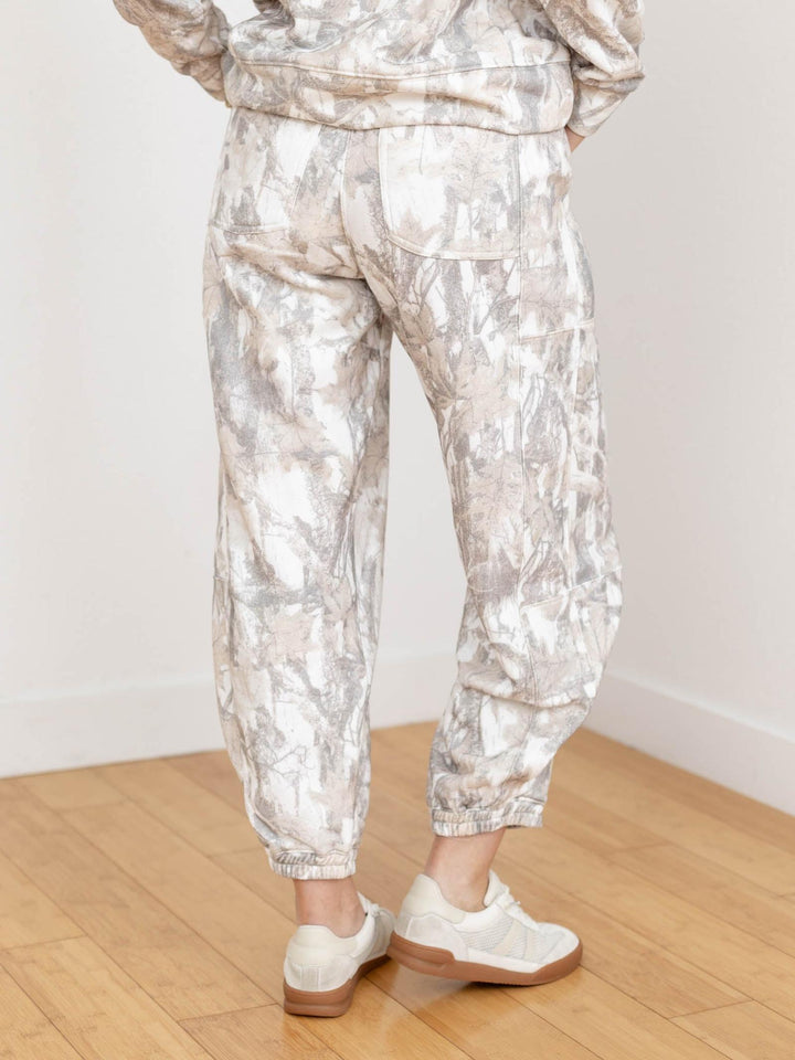 neutral camo printed jogger