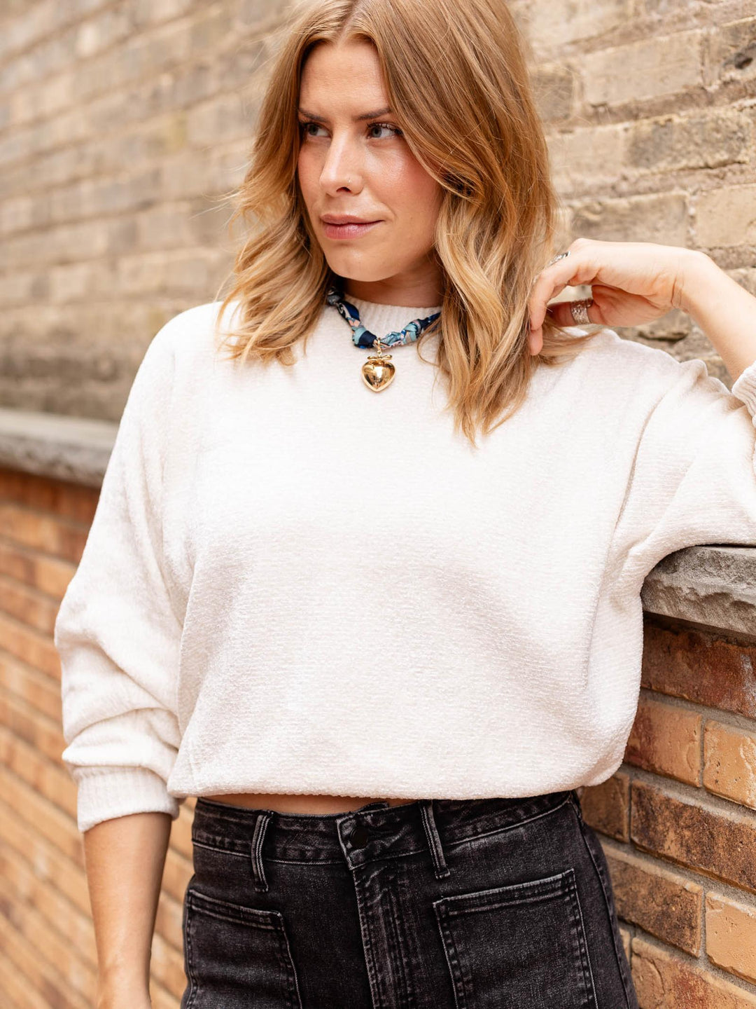 scarf heart necklace