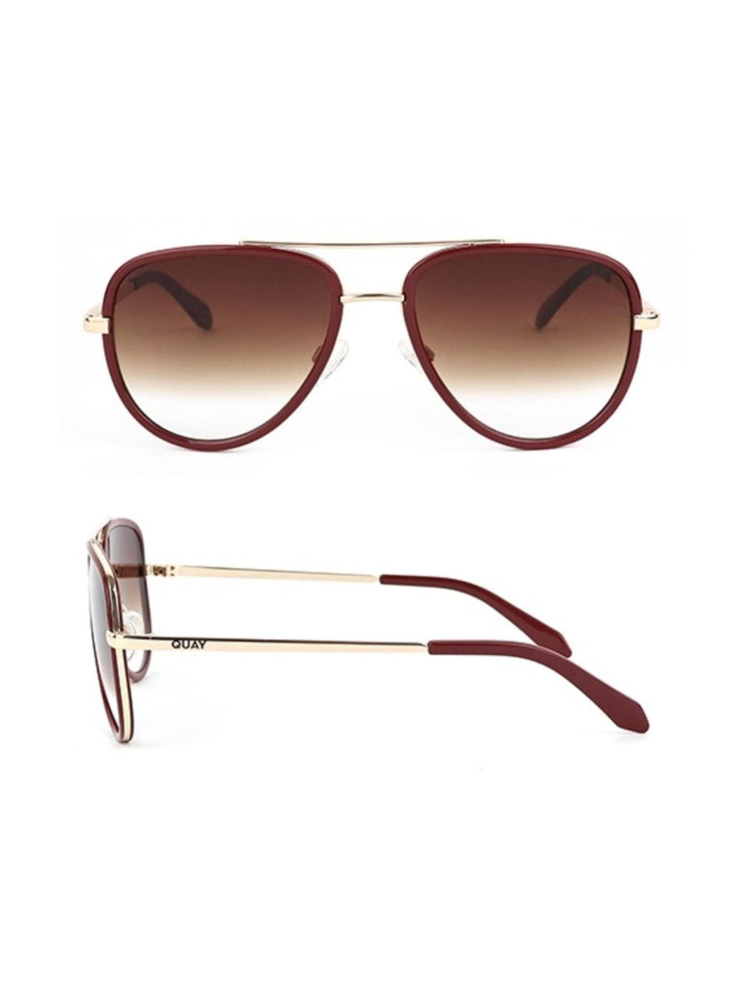 metal and brown aviator sunglasses