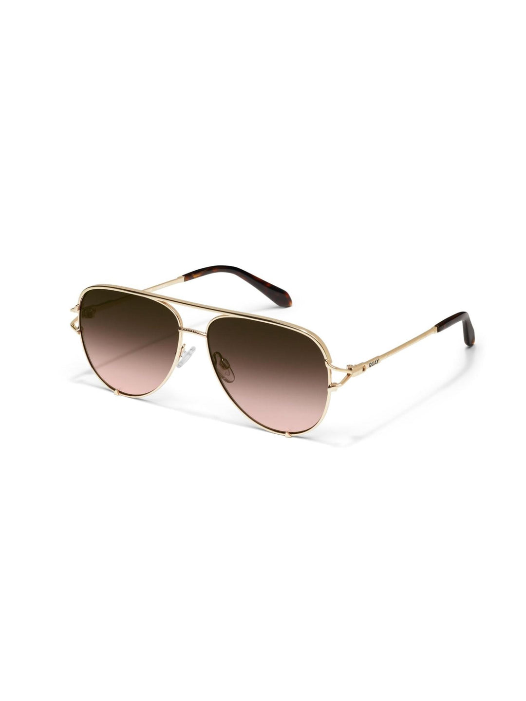 gold and faded brown aviator sunglasses
