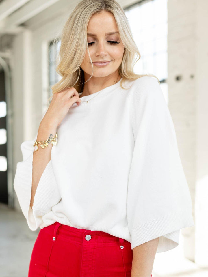 Raglan Sleeve Short Wide Sleeve Sweater