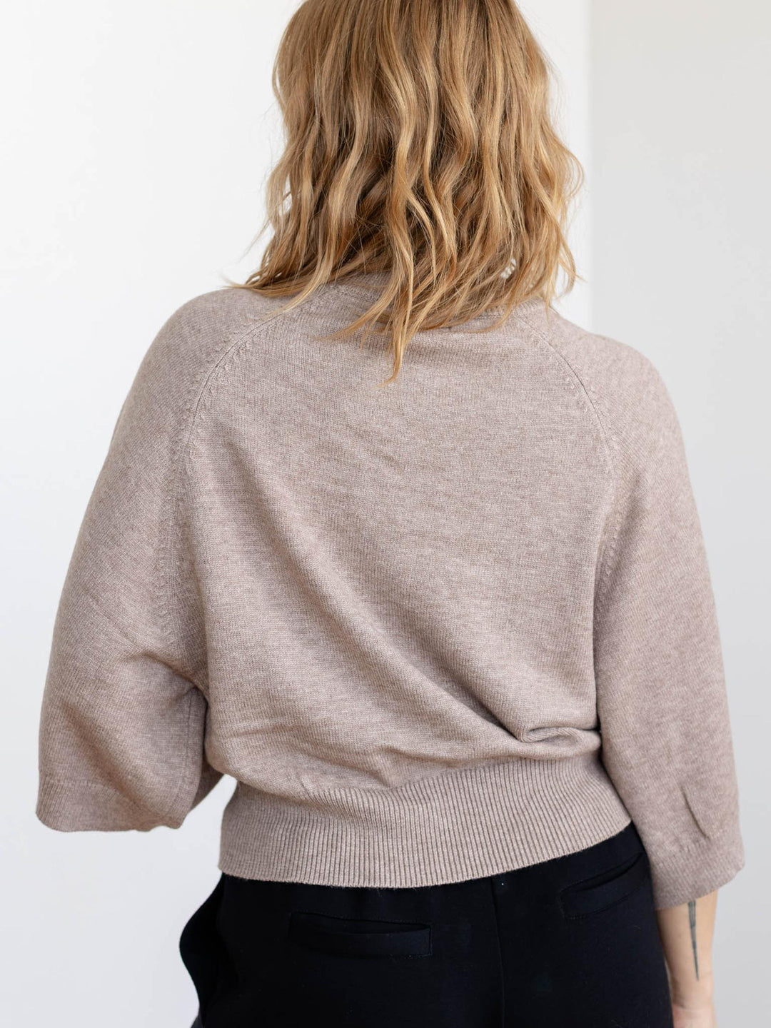 relaxed raglan short sleeve sweater