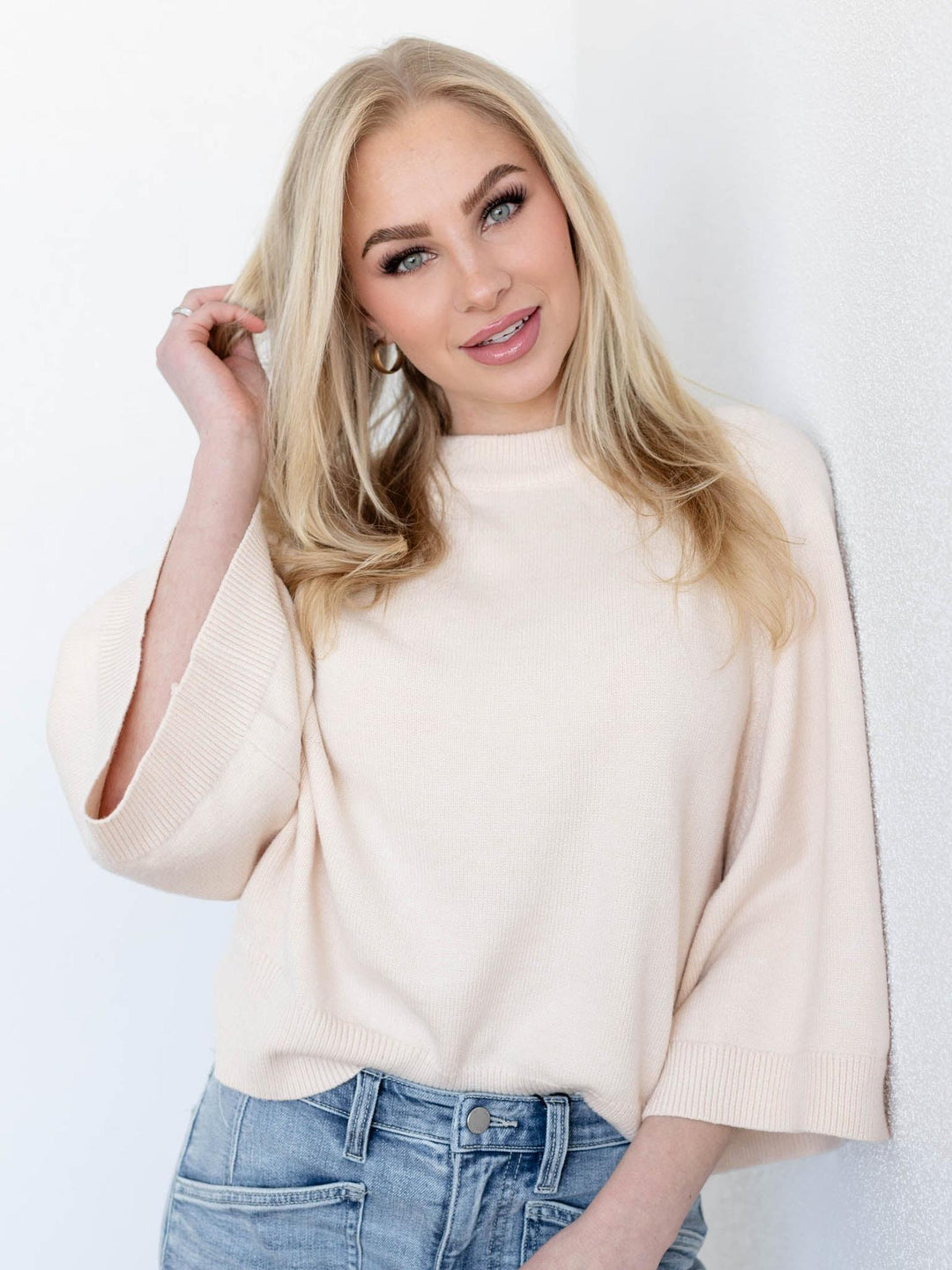Raglan Sleeve Short Wide Sleeve Sweater